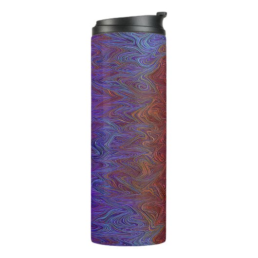 "Neural Firestorm" Abstract rood blauw Thermosbeker (Gedraaid links)