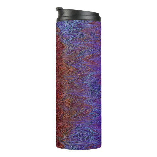 "Neural Firestorm" Abstract rood blauw Thermosbeker (Geroteerd rechts)
