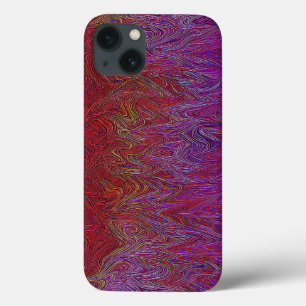 "Neurale Firestorm" Abstract" Rood Paarse iPhone 13 Hoesje