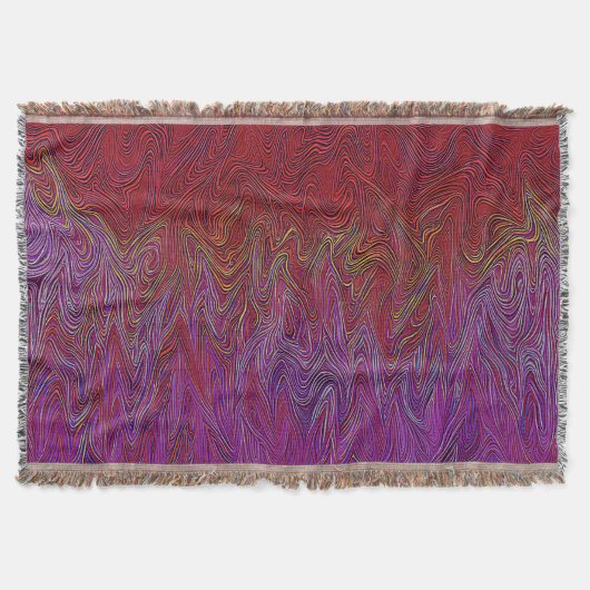 "Neurale Firestorm" Abstract" Rood Paarse Deken (Voorkant)