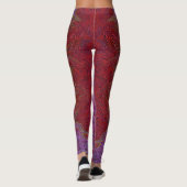 "Neurale Firestorm" Abstract" Rood Paarse Leggings (Achterkant)