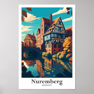 Neurenberg Duitsland Art Travel Portret Illustrati Poster