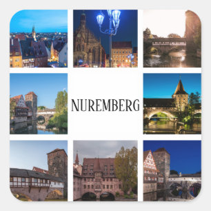 Neurenberg landschappen vierkante sticker