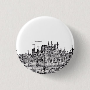 Neurenberg Middeleeuwse stad in Duitsland Ronde Button 3,2 Cm