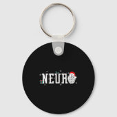 Neuro Nurse Brain Santa Hat Neuroscience Nursing C Sleutelhanger (Voorkant)