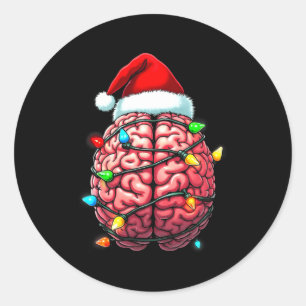 Neuro Verpleegster Kerstman Hoed Neurologie Premiu Ronde Sticker