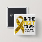 Neuroblastoma-kanker - Overwinnen Vierkante Button 5,1 Cm (Voorkant /achterkant)