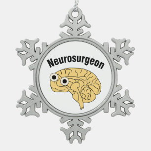 Neurochirurg hersenen tin sneeuwvlok ornament