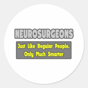 Neurochirurgen... slimmer ronde sticker