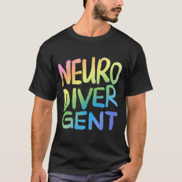 Neurodiverent (pastel regenboogtekst) t-shirt