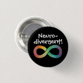 Neurodivergent! | Goedkeuring van autisme Ronde Button 3,2 Cm (Voorkant /achterkant)
