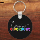 neurodivergent | Neurodiversity Awareness Rainbow Sleutelhanger (Achterkant)