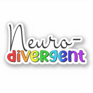 neurodivergent   Neurodiversity Awareness Rainbow Sticker