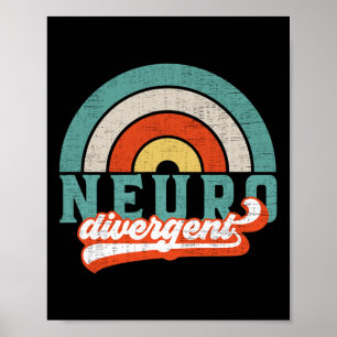 Neurodivergent Pride voor autisme Adhd en wees op Poster