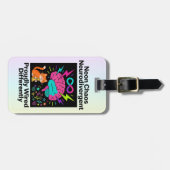 Neurodivergent Pride Wired Differently Neon Chaos Bagagelabel (Voorkant horizontaal)