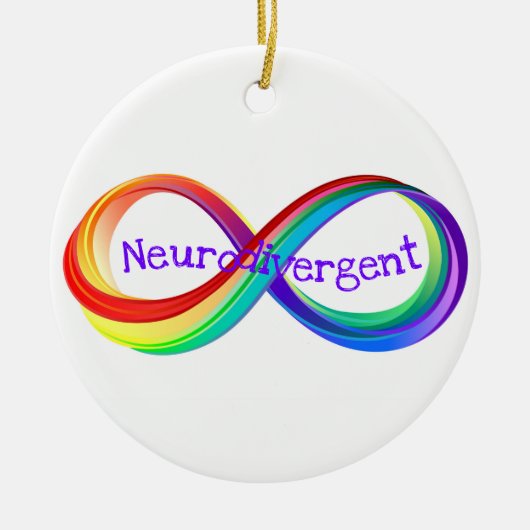 Neurodivergent Rainbow Infinity Symbol Button Keramisch Ornament (Voorkant)