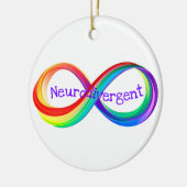 Neurodivergent Rainbow Infinity Symbol Button Keramisch Ornament (Links)