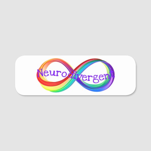 Neurodivergent Rainbow Infinity Symbol Button Naamplaatje (Voorkant)