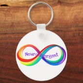 Neurodivergent Rainbow Infinity Symbol Button Sleutelhanger (Voorkant)