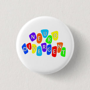 neurodivergent   Rainbow Neurodiversity Awareness Ronde Button 3,2 Cm