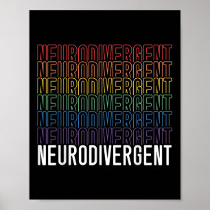 Neurodivergente neurodiversiteit Rainbow ADHD ASS Poster