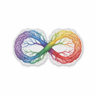 Neurodivergente Pride Regenboog Oneindigheid ADHD Sticker