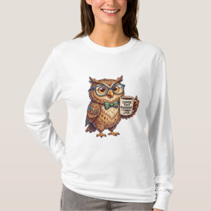 Neurodivergente Uil Grappige Meme Koffie Eerst T-shirt