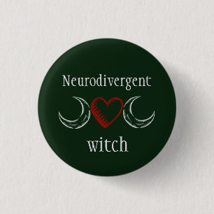 Neurodivergerende heks ronde button 3,2 cm