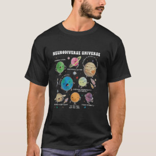Neurodivers heelal autisme speciaal onderwijs t-shirt