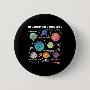 Neurodivers Heelal Ruimte Planeet Speciaal Onderwi Ronde Button 5,7 Cm