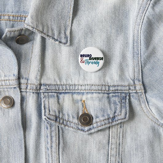 Neurodiverse en bloeiende | Neurodiversiteit Ronde Button 3,2 Cm (In situ)