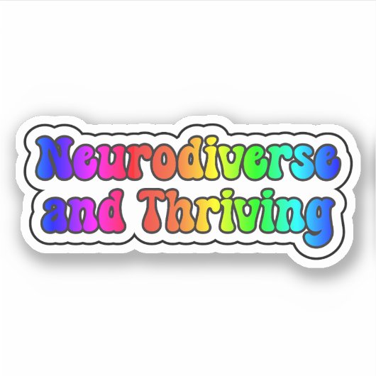 Neurodiverse en bloeiende regenboog Neurodiversite Sticker (Voorkant)