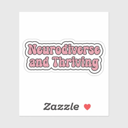 Neurodiverse en bloeiende roze neurodiversiteit sticker (Vel)