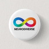 Neurodiverse Infinity Symbool Autistisch Ronde Button 3,2 Cm (Voorkant)