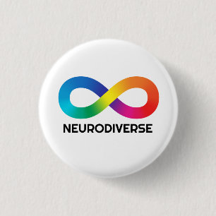 Neurodiverse Infinity Symbool Autistisch Ronde Button 3,2 Cm