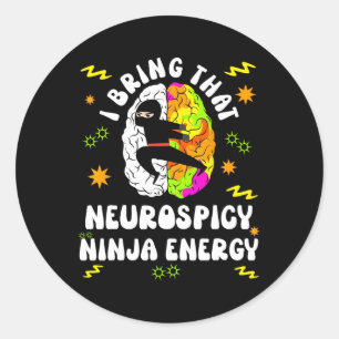Neurodiverse Neurospicy Ninja Energie Autisme Spec Ronde Sticker