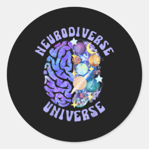 Neurodiverse Universum Neurodiversiteit Hersenen A Ronde Sticker