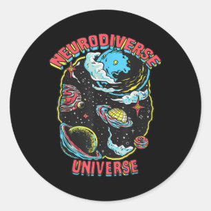 Neurodiverse Universum Neurodiversiteit Omhels ADH Ronde Sticker