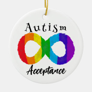 Neurodiversiteit Autisme Acceptatie Regenboog Keramisch Ornament