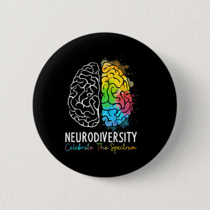 Neurodiversiteit - Autisme Spectrum ASD ADHD Rainb Ronde Button 5,7 Cm