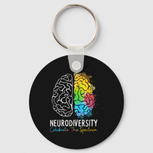 Neurodiversiteit - Autisme Spectrum ASD ADHD Rainb Sleutelhanger