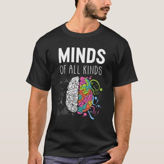 Neurodiversiteit Brain ADHD Autisme T-shirt (Voorkant)