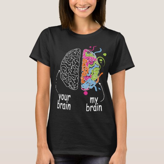 Neurodiversiteit Brain Dyslexie Autisme T-shirt (Voorkant)