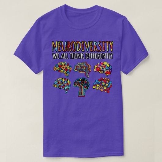 Neurodiversiteit Denk anders ADHD-bewustzijn Gr T-shirt (Design voorkant)
