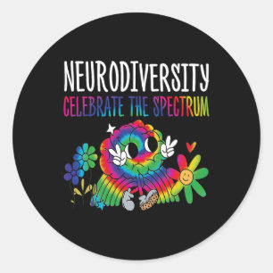Neurodiversiteit Hersen Autisme Bewustzijn Asd Adh Ronde Sticker