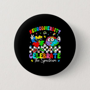 Neurodiversiteit hersenen autisme bewustzijn asd a ronde button 5,7 cm