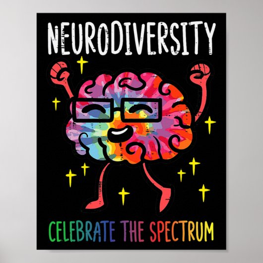 Neurodiversiteit Hersenen Autisme Bewustzijn ASS A Poster (Voorkant)