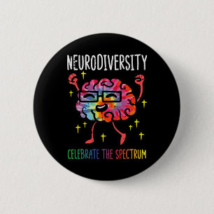 Neurodiversiteit Hersenen Autisme Bewustzijn ASS A Ronde Button 5,7 Cm