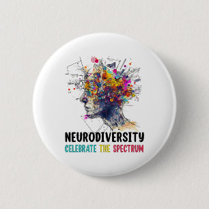 Neurodiversiteit Hersenen Autisme Bewustzijn ASS A Ronde Button 5,7 Cm