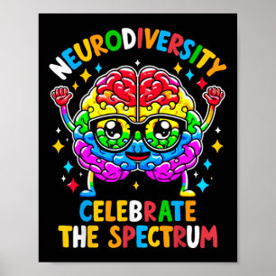 Neurodiversiteit hersenen autisme bewustzijn poster